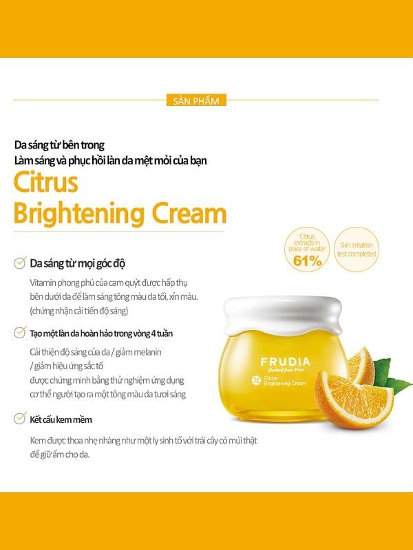FRUDIA Kem dưỡng trắng sáng chiết xuất cam quýt