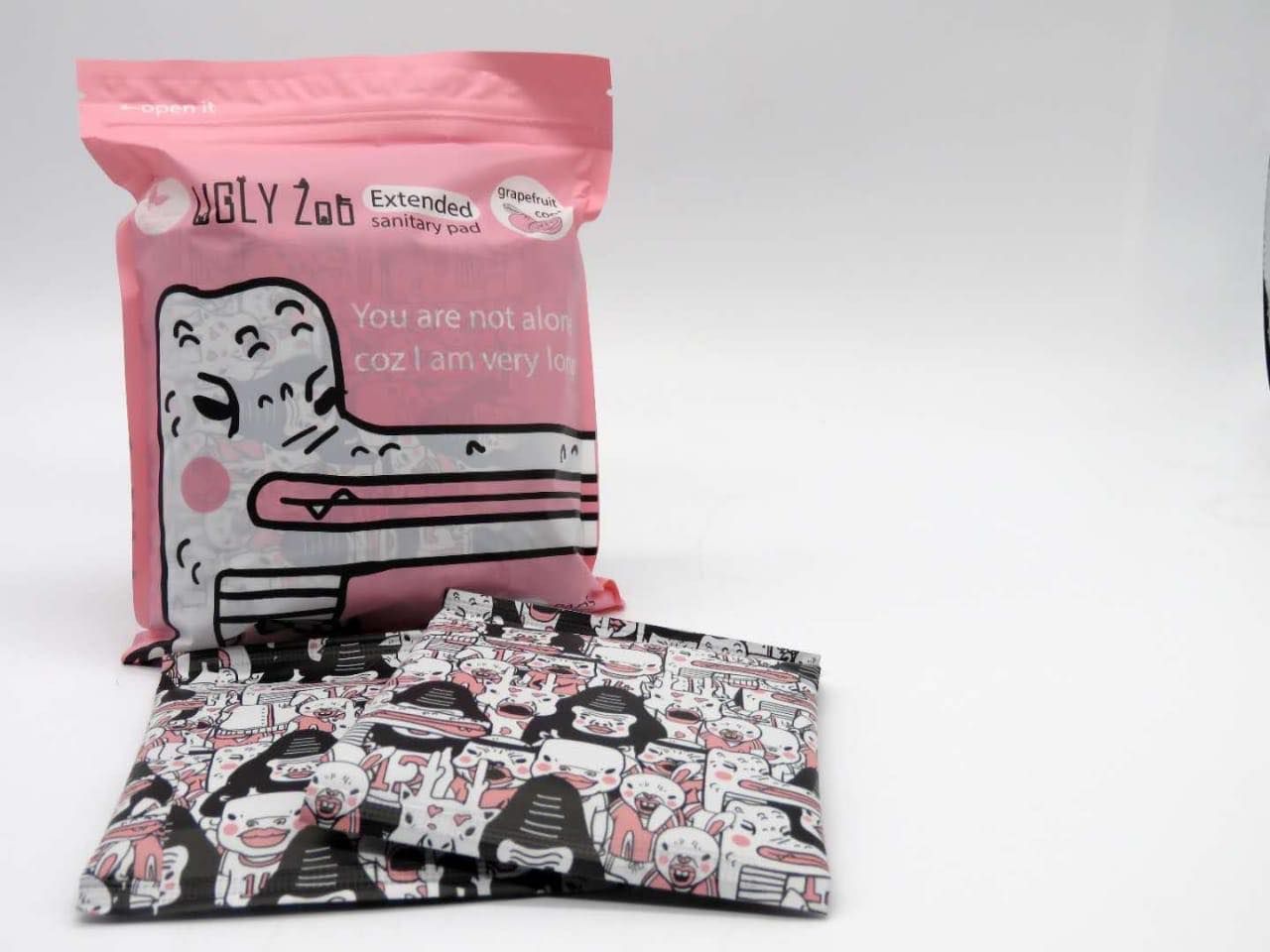 BELLE FLORA Combo băng vệ sinh 100% cotton Ugly Zoo 1 (3 ban ngày, 3 ban đêm, 4 hàng ngày)