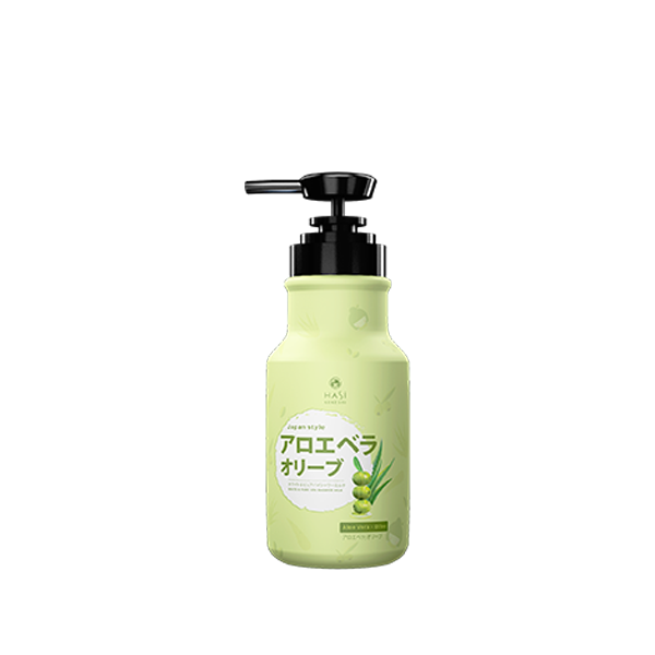 HASI Sữa tắm dưỡng ẩm & trắng da chiết xuất nha đam & oliu 600ml