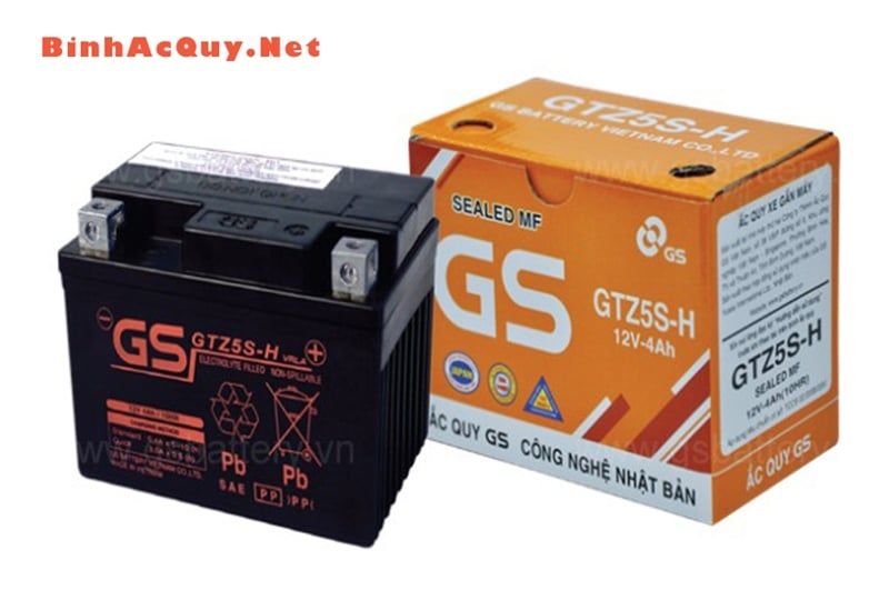 Bình ắc quy xe máy GS 12V-4Ah | Mã GTZ5S-H