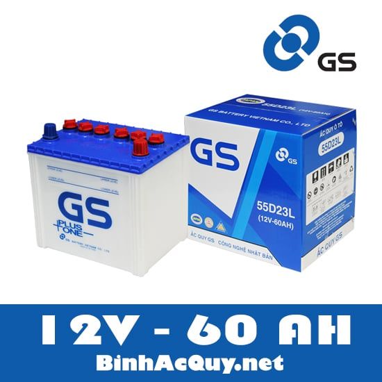  Bình ắc quy nước GS 12V-60AH | Mã 55D23L 