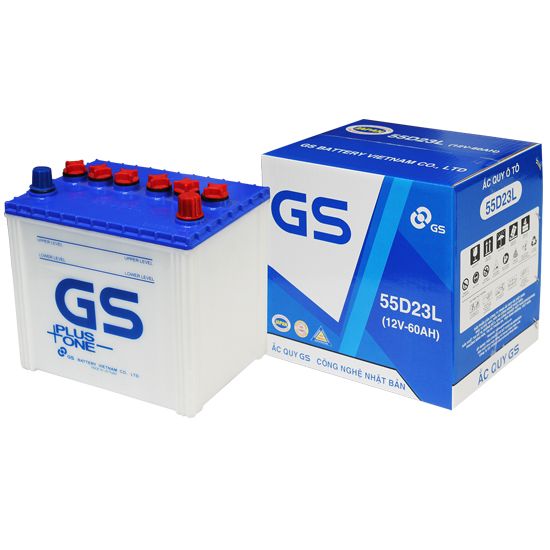 Bình ắc quy nước GS 12V-60AH | Mã 55D23L