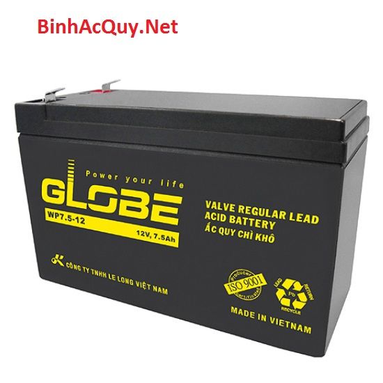Bình ắc quy vi tính Globe 12V-7.5AH | Mã WP7.5-12