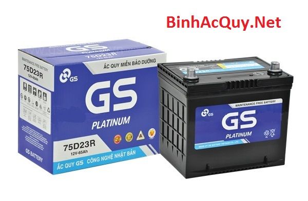  Bình ắc quy khô GS 12V-65AH | Mã  MF 75D23R 