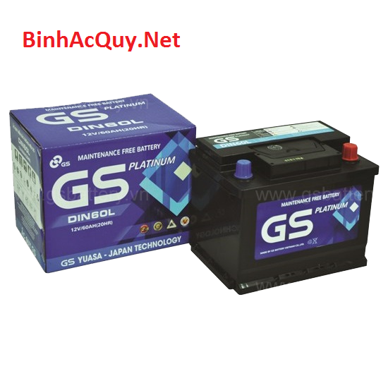  Bình ắc quy Khô GS 12V-60AH | Mã MF DIN60L 