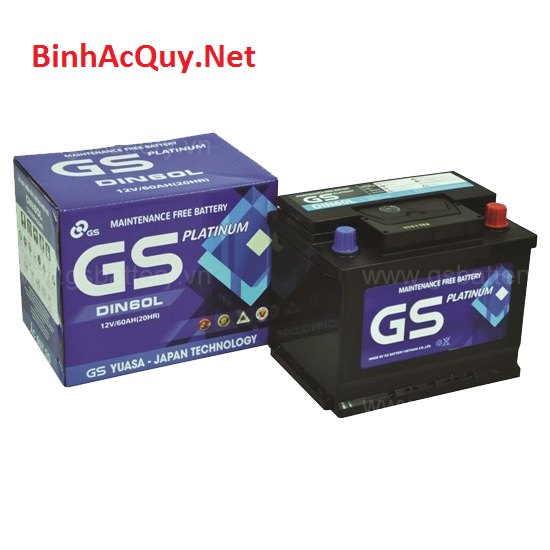 Bình ắc quy Khô GS 12V-60AH | Mã MF DIN60L