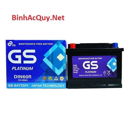 Bình ắc quy khô GS 12V-60AH | Mã MF DIN60R