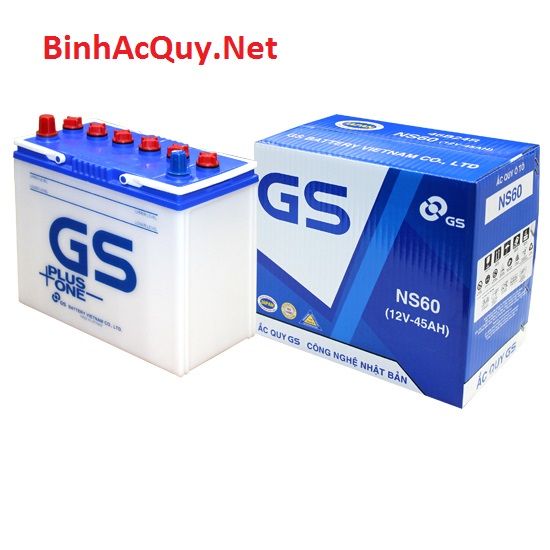 Bình ắc quy nước GS 12V-45AH | Mã NS60