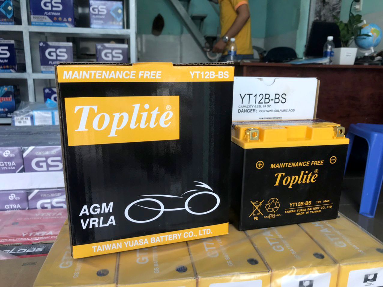 Bình ắc quy Mô tô Yuasa 12V-10AH | Mã Toplite YT12B-BS
