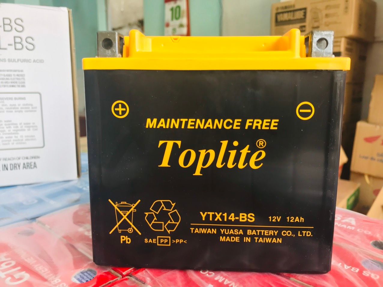  Bình ắc quy Mô tô Yuasa 12V-12AH | Mã Toplite YTX14-BS 