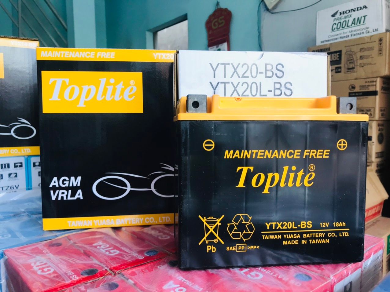  Bình ắc quy Mô tô Yuasa 12V-18AH | Mã Toplite YTX20L-BS 