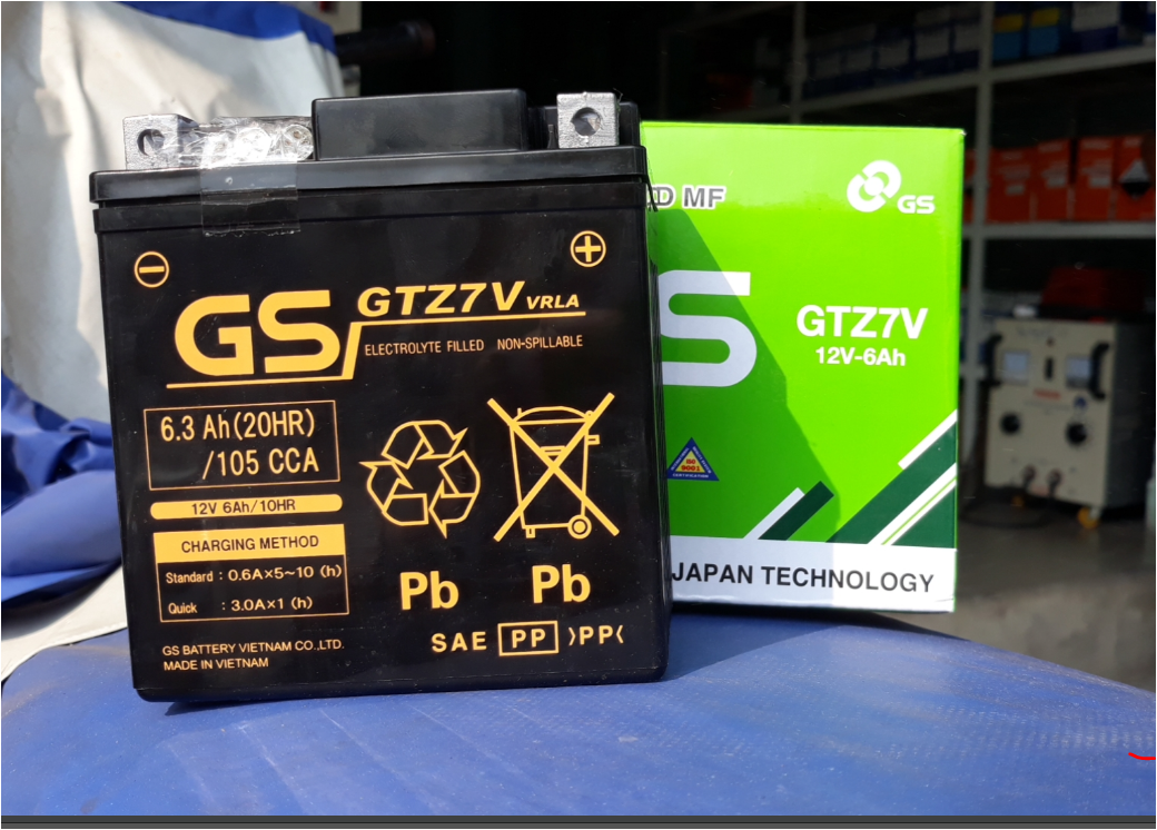 Bình ắc quy xe Yamaha NVX GS 12V-6.3AH | Mã GTZ7V
