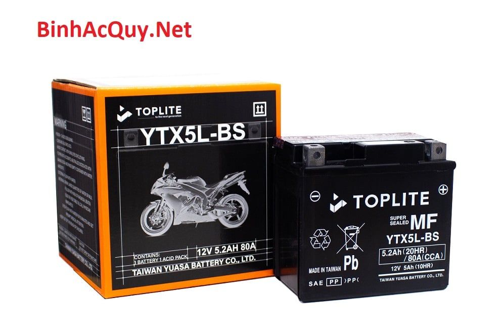  Ắc quy Yuasa Toplite YTX5L-BS (12V-5Ah) 