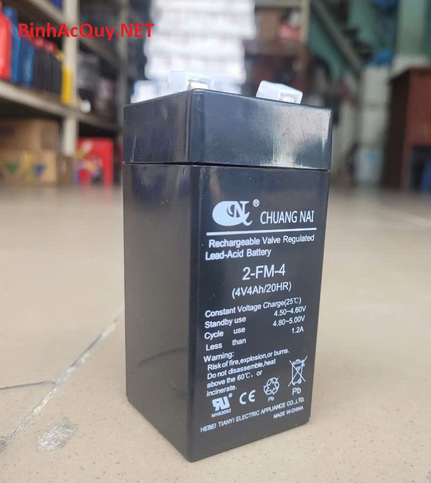 Ắc quy cân điện tử- đèn sạc 4V-4Ah / CHUANG NAI 2-FM-4