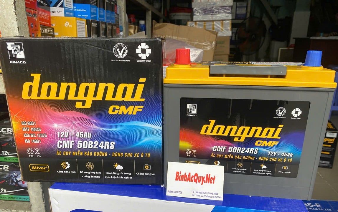 Ắc quy Đồng Nai CMF 50B24RS (12V-45Ah)