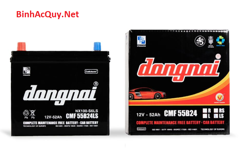 Ắc quy Đồng Nai CMF 55B24LS (Khô 12V-52Ah)