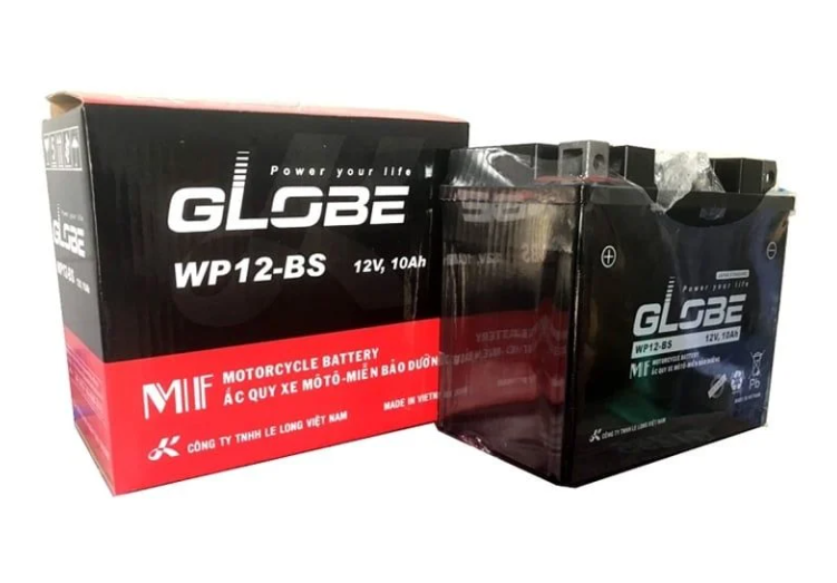Bình Ắc Quy Xe Vespa Globe 12V-10AH | Mã WP12-BS