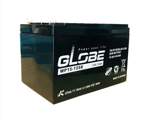 Bình ắc quy xe đạp điện Globe 12V-15AH | Mã WP15-12SE