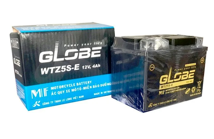 Bình ắc quy xe máy GLOBE 12V-4AH | Mã WTZ5S-E