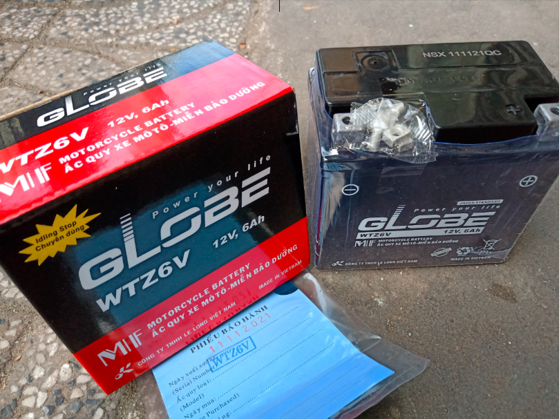 Bình ắc quy Globe WTZ6V (12V-6Ah)