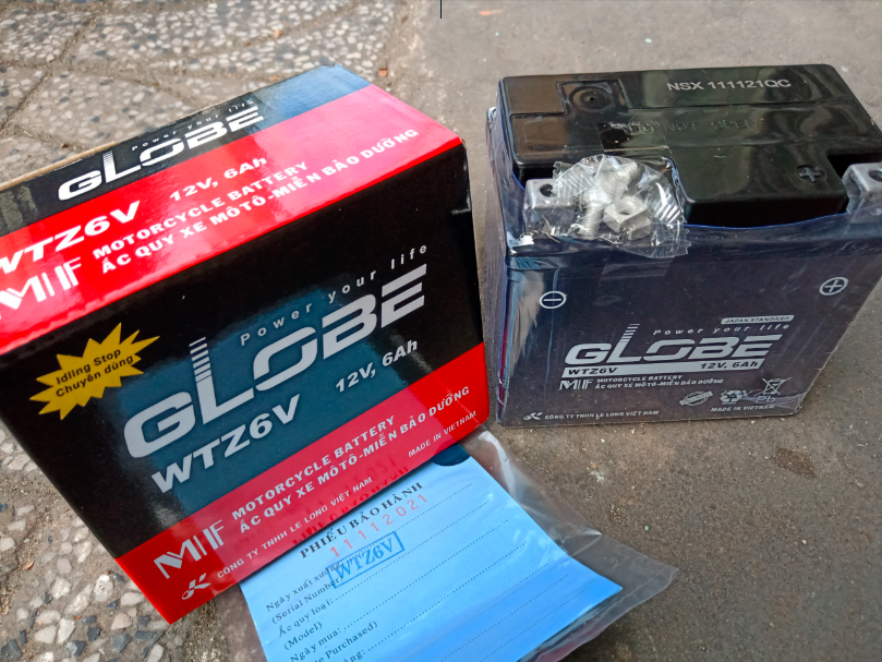  Bình ắc quy Globe WTZ6V (12V-6Ah) 