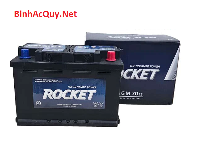 Bình ắc quy khô Rocket 12V-70AH | Mã AGM L3