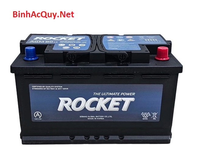 Bình ắc quy khô Rocket 12V-80AH | Mã AGM L4