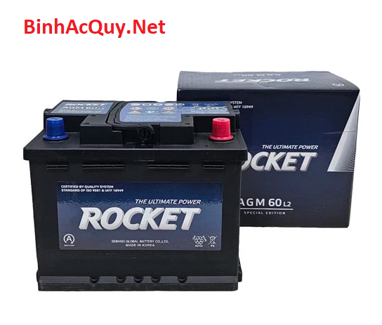 Bình ắc quy khô Rocket 12V-60AH | Mã AGM L2