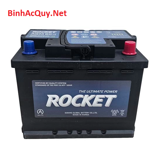 Bình ắc quy khô Rocket 12V-60AH | Mã AGM L2