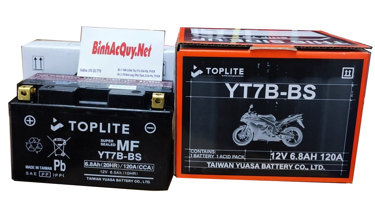  Ắc quy Yuasa Toplite YT7B-BS (12V-6,8Ah) 