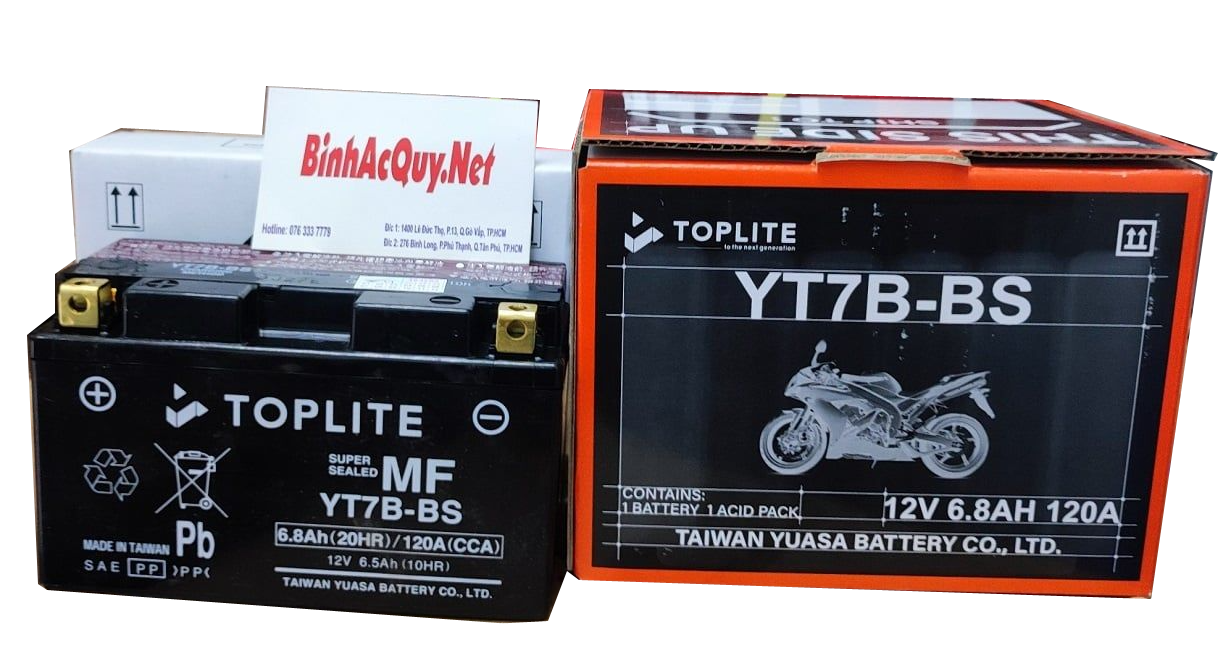  Ắc quy Yuasa Toplite YT7B-BS (12V-6,8Ah) 