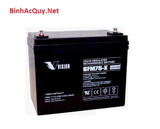 Ắc quy Vision 6FM75-X (12V-75Ah)