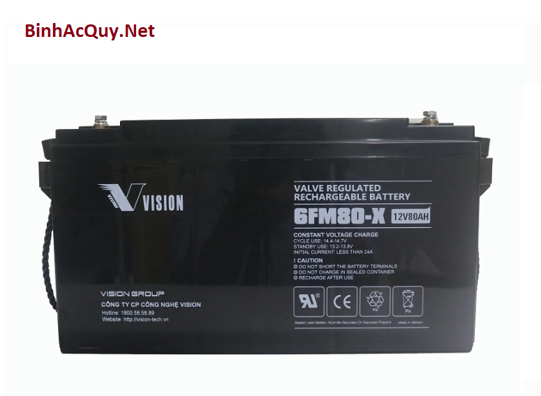Ắc quy Vision 6FM80-X (12V-80Ah)