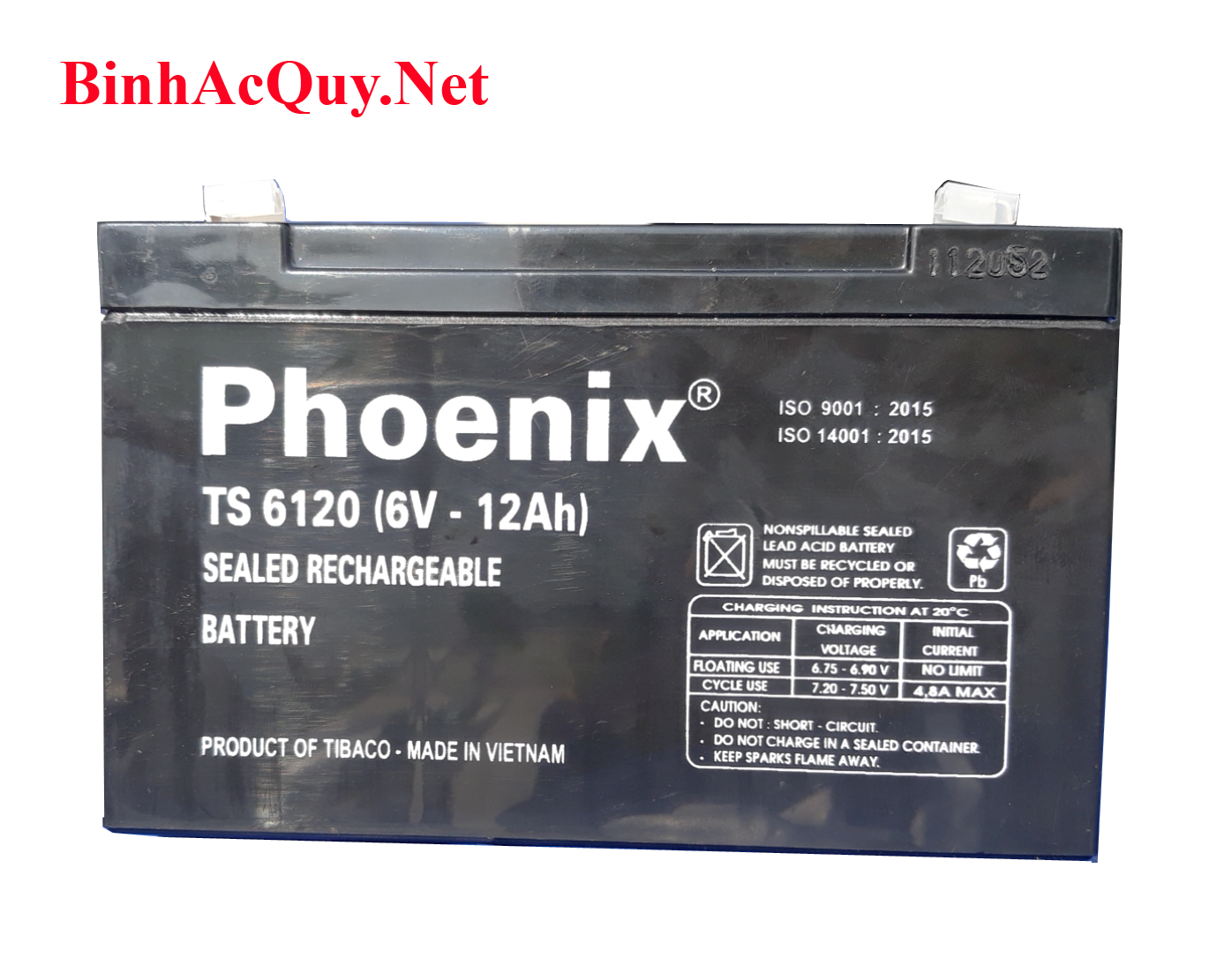  Bình ắc quy Phoenix 6V-12AH | Mã TS 6120 