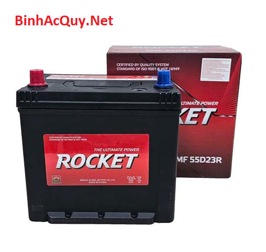 Bình ắc quy khô Rocket 12V-60Ah | Mã SMF 55D23R