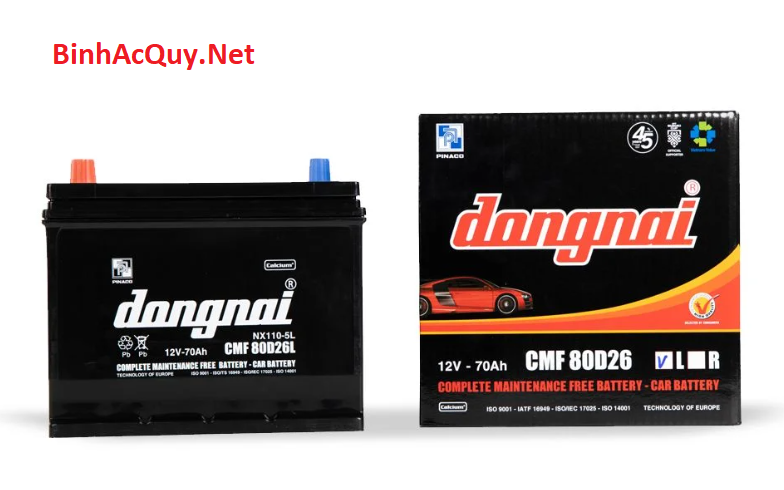 Bình ắc quy khô Đồng Nai 12V-70AH | Mã CMF 80D26L