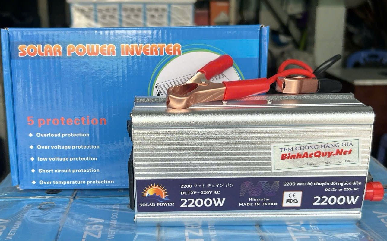 Bộ Kích điện Chuyển ngồn ắc quy 12V DC sang 220V AC công suất 2200W