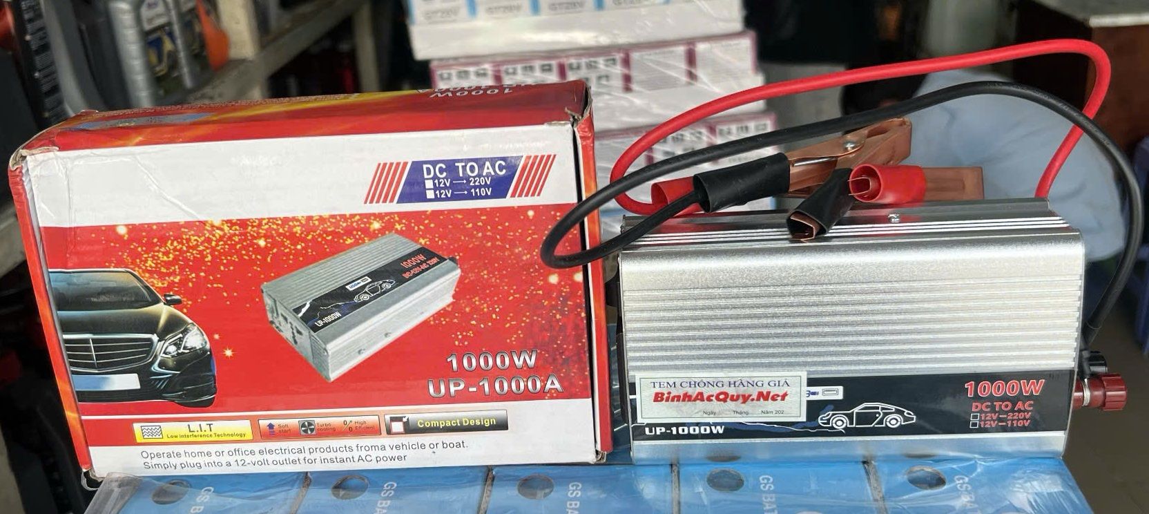 Bộ kích điện, chuyển ngồn ắc quy 12V sang 220V công suất 1000W