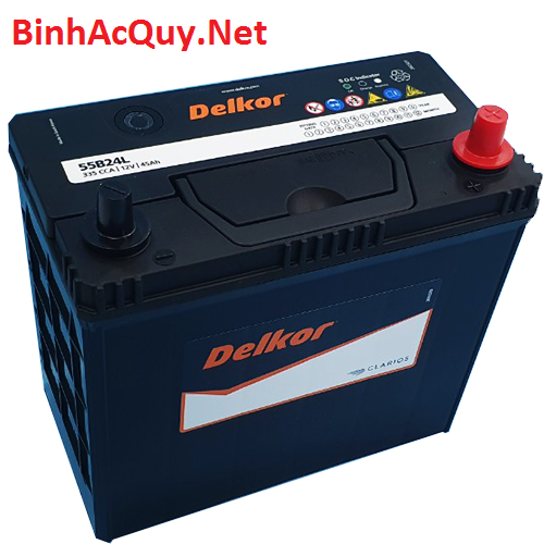 Bình ắc quy khô Delkor 12V-45AH | Mã 55B24L