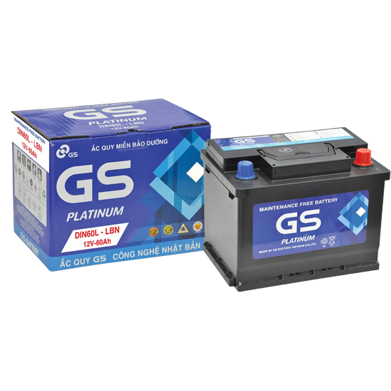 Bình ắc quy khô GS 12V-60Ah | Mã MF DIN60L-LBN