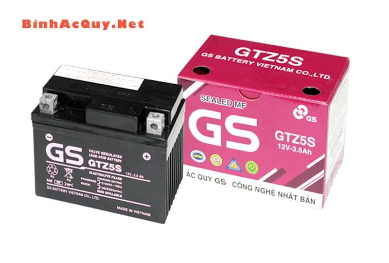 Bình ắc quy xe máy GS 12V-3.5AH | Mã GTZ5S