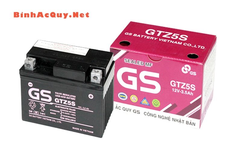  Bình ắc quy xe máy GS 12V-3.5AH | Mã GTZ5S 