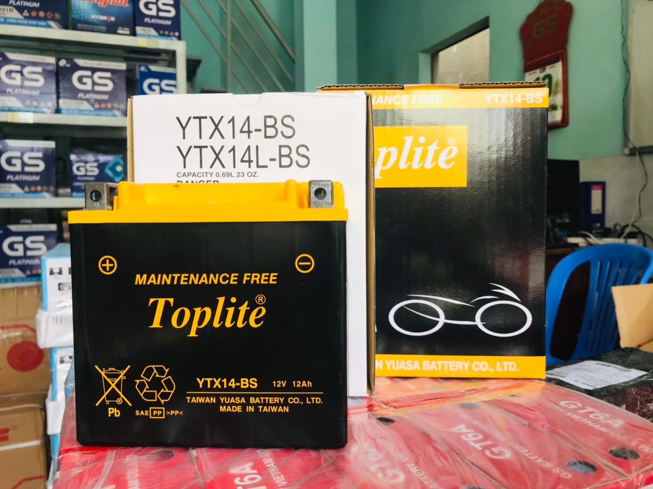 Bình Ắc Quy Moto Toplite YTX14-BS (12V-12Ah)