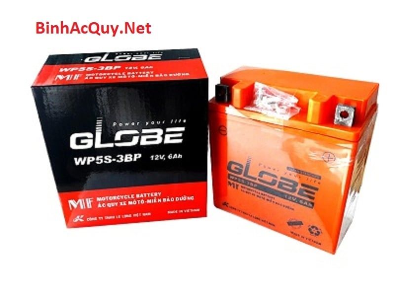  Bình ắc quy xe máy Dream GLOBE 12V-6AH | Mã WP5S-3BP 