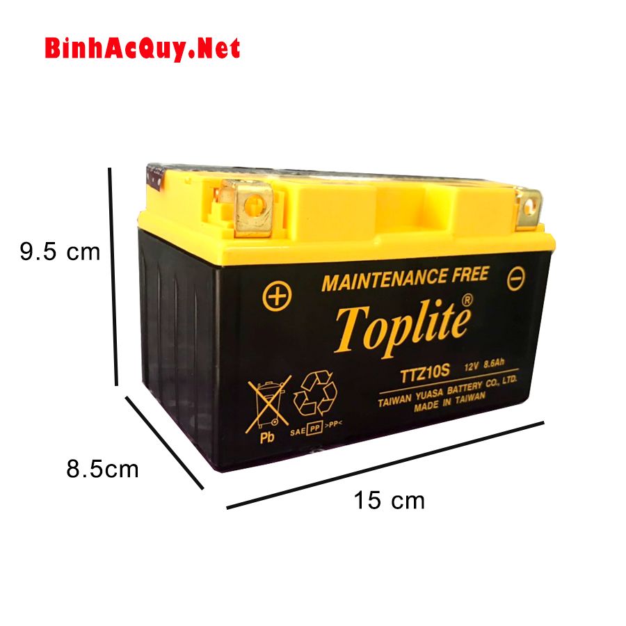 Bình ắc quy Mô tô Yuasa 12V-10.6AH | Mã Toplite TTZ10S