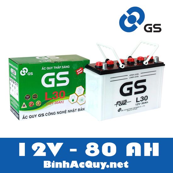 Bình ắc quy nước GS 12V-30AH | Mã L30