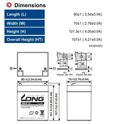 Long WP5-12 12V-5AH | Bình ắc quy
