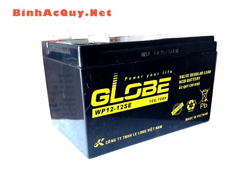 Bình ắc quy xe đạp điện Globe 12V-12AH | Mã WP12-12SE