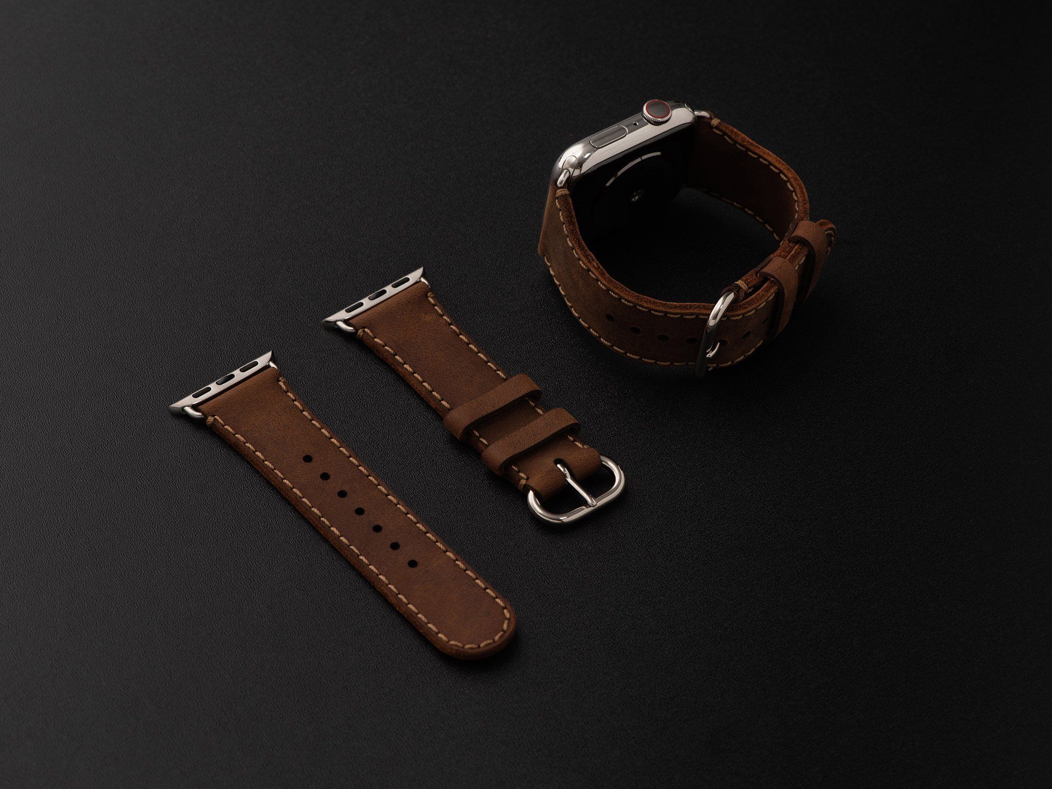 Dây da SEN Apple Watch size lớn (44/46mm) - Adapter Trắng