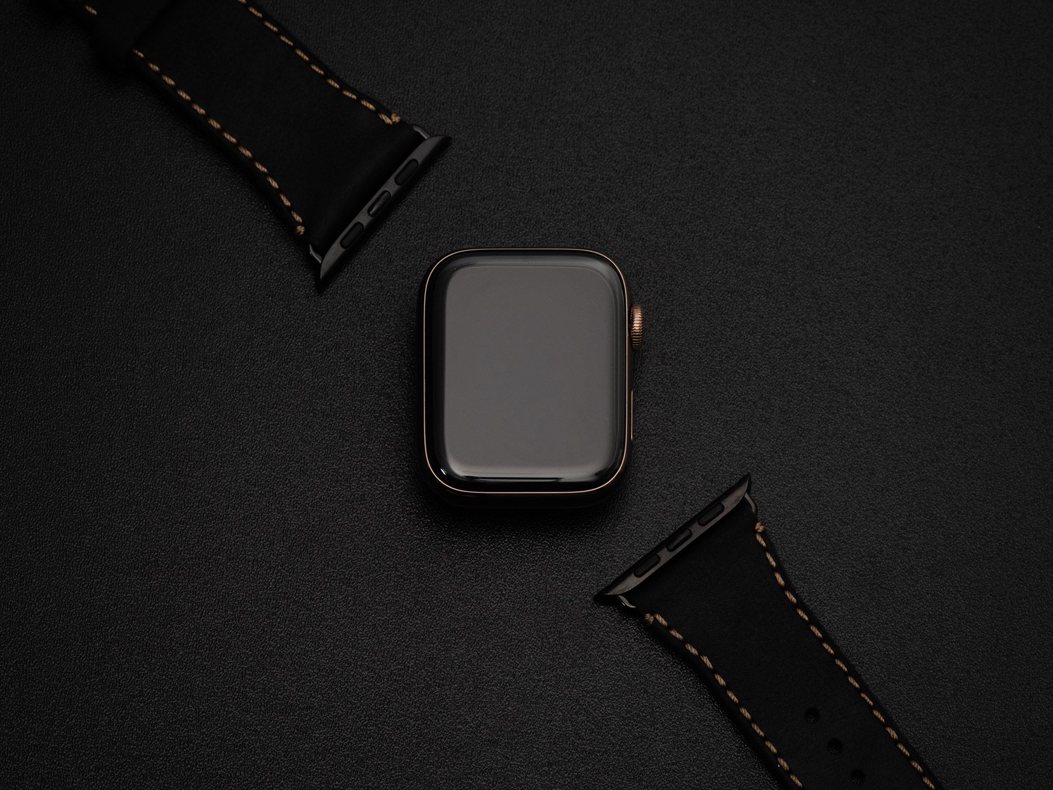 Dây da SEN Apple Watch size lớn (44/46mm) - Adapter Đen